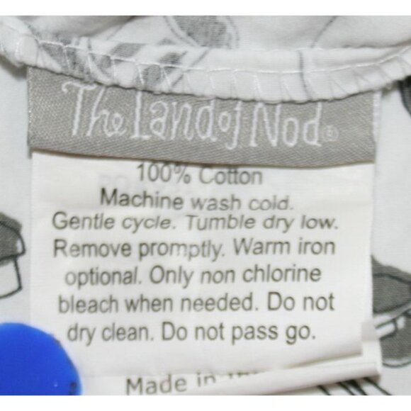 Land of Nod Pit Crew Flat Crib Sheet & Std Pillowcase Cars Tools Race Theme - Picture 6 of 7